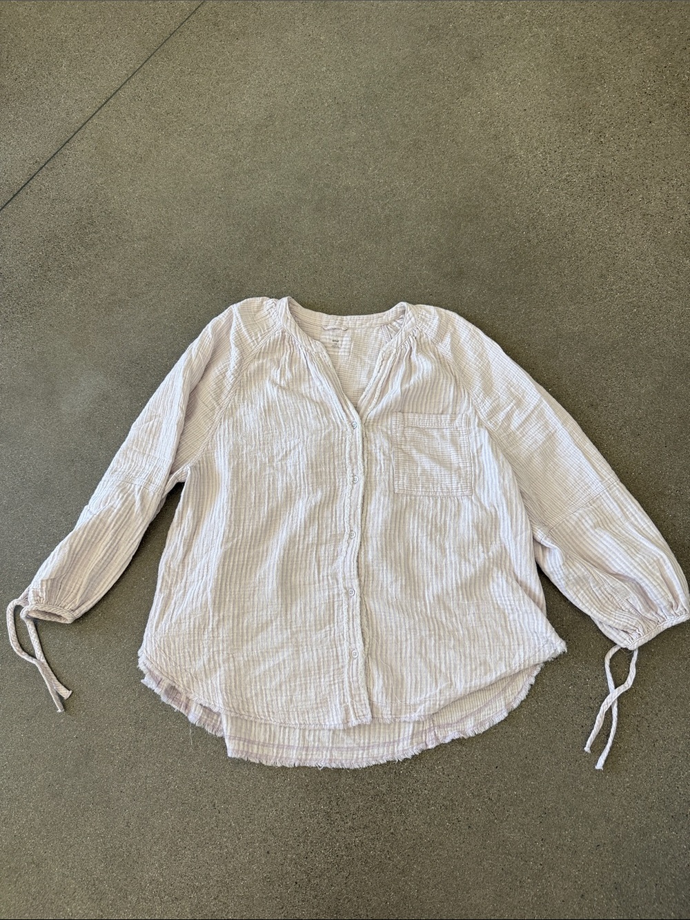 aerie Light Lavender Gauze Button-Front Top